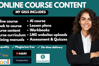 create online course content, course development, curriculum, and lms setup