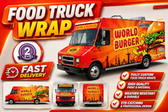 truck wrap, food truck wrap, food van, trailer wrap,