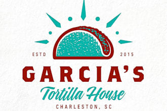 design a hand drawn, unique taco food restaurant logo