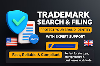 provide trademark registration, uspto filing, and brand protection