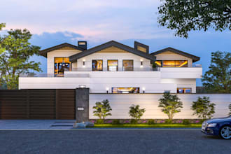 design realistic 3d exterior with rendering