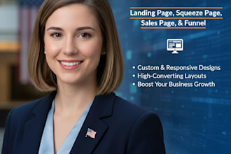 build wordpress landing page design, squeeze page, sales page, or sales funnel
