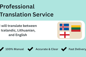 manually translate icelandic, lithuanian, and english accurately