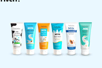 design minimalistic cosmetic label and cosmetic packaging