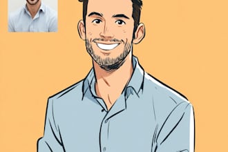 create simple cartoon portrait
