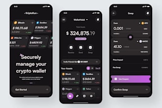 make crypto wallet app, fintech app, blockchain app, money transfer app, loan