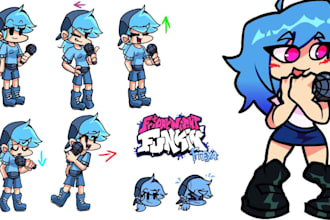 do fnf character and animation, funkin mod game music, fnf sprite animation