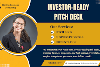 design a professional pitch deck, business proposal, and presentation