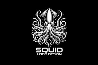 design jellyfish, octopus logo design with my own creativity