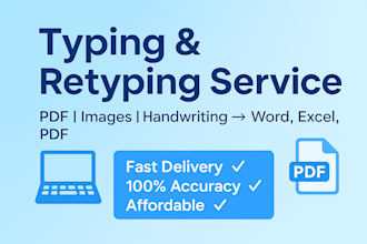 retype pdfs and handwritten notes into word