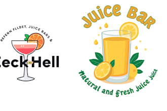 unique cafe drink juice bar fruit restaurant logo design