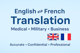 interpret english french wolof in medical military and business settings