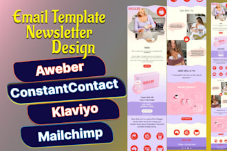 design aweber, constant contact, klaviyo, mailchimp email template newsletter
