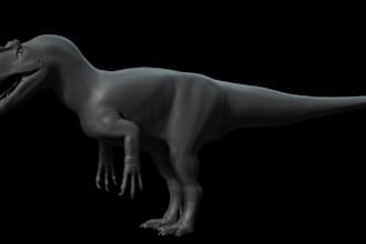 sculpt theropod, dragon, werewolf,allosaurus for unity,ue,roblox game,zombie rig