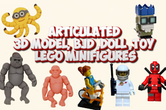 do articulated model, flexi model, 3d lego, bjd model 3d doll, lego minifigure