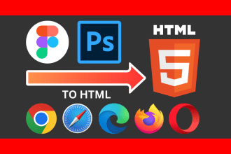 convert PSD or figma to HTML CSS code