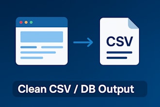 do web scraping and data extraction clean CSV or db output