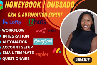 setup dubsado honeybook workflow automation 17hats pipedrive lofty clickup crm
