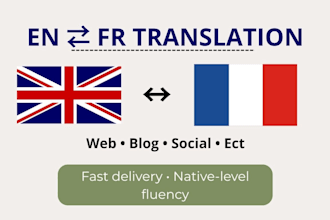 translate amazon listings and creative writings from english to french