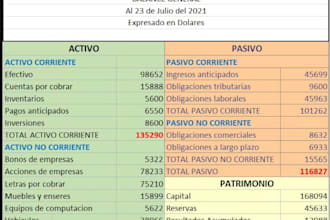 servicio balance greneral contable