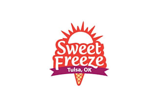 design luxurious frozen dessert food truck logo