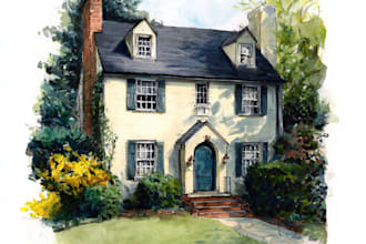 paint watercolor house portrait