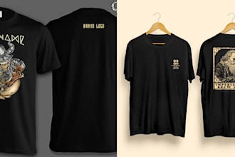 design vintage t shirt and logo in 24 hours