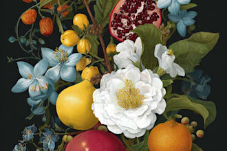 make botanical illustration of plant, flower illustration
