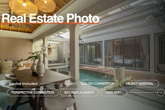 do professional real estate interior exterior photo editing
