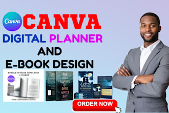 design custom digital planners and professional e books using canva templates