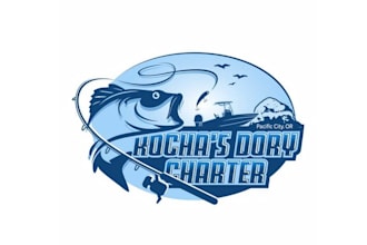 design memorable rochas dory charter fish logo