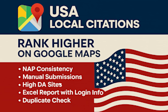 do 350 USA local citation and directory submission for local seo