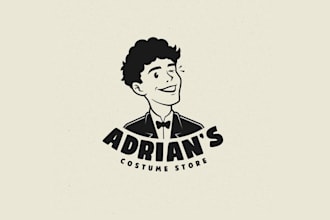 design fun retro costume store logo