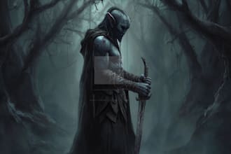 paint scifi or fantasy digital art illustration