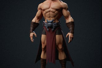 design stylized unity game character,3d anatomy, zbrush sculptor,ue5,game asset