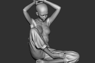 sculpt 3d nsfw female character, 3d head model in zbrush face sculpt,3d printing