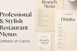 design a professional menu in canva