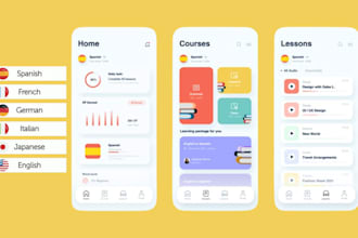 develop ai learning app, spanish learning app, french and german learning app