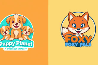 create cute chibi kawaii character cartoon animal logo design