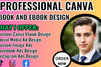 do socail media ad design, facebook ads design, image ads, canva templates