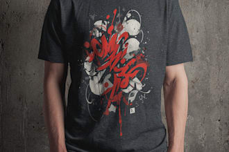 draw a typography t shirt and graphic t shirt