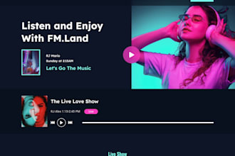 build radio station website, radio, podcast website, music website