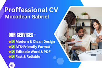 modern and proffessional CV or resume in word or powerpoint