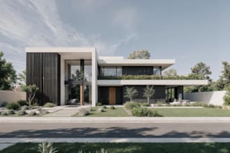 stylish living room, bedroom cgi, landscaping design, 3d apartment render layout