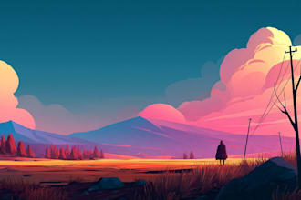 create stunning flat landscape illustrations