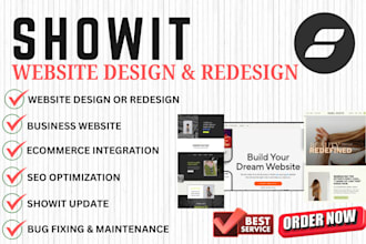 design or redesign showit website, fix showit bug issues SEO, showit template