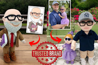 turn your photo or image to any 3d custom plush soft handmade toys design labubu