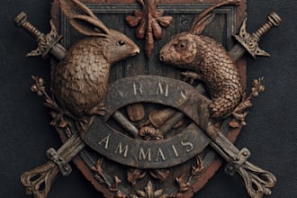 create fantasy medieval monogram or badge logo for game