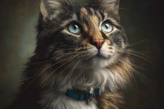 make pet portrait, digital art, watercolor, pet memorials