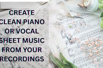 create clean piano or vocal sheet music from your recordings